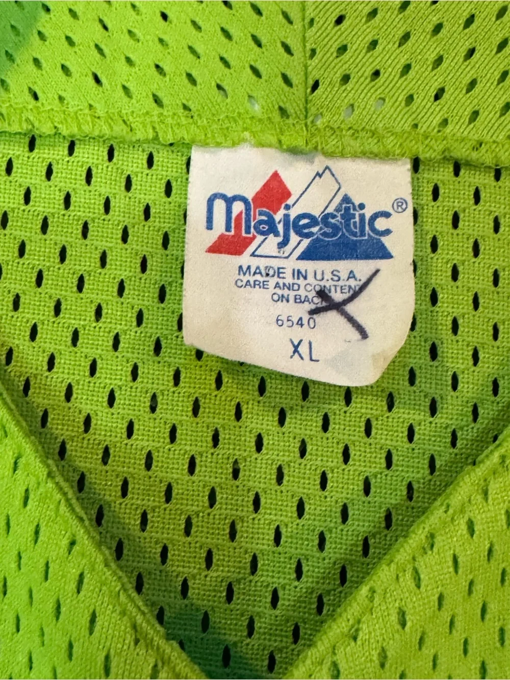 Majestic Neon Green Colorado Rockies Mesh Button-Up Jersey with Purple CR Patch - Picture 6 of 7